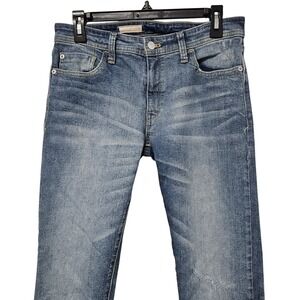 Pilcro Jeans Womens 27 Blue Mid Rise Skinny Ankle Distressed Denim Boho